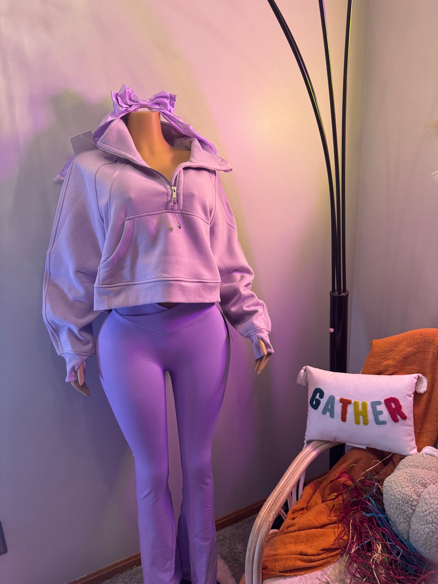 LULU Who Sweatshirt (Lilac) pair with our love & lift pants