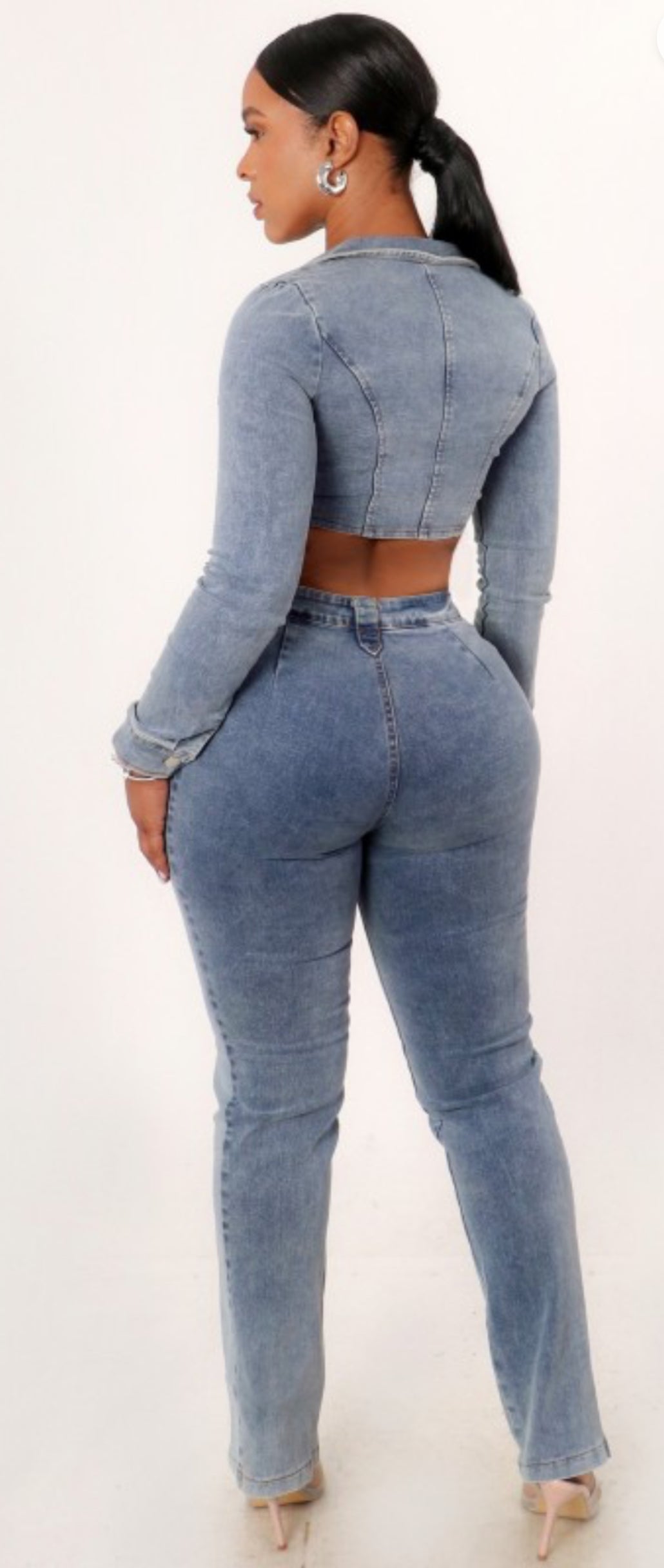 Giving Him The Blues Denim Set