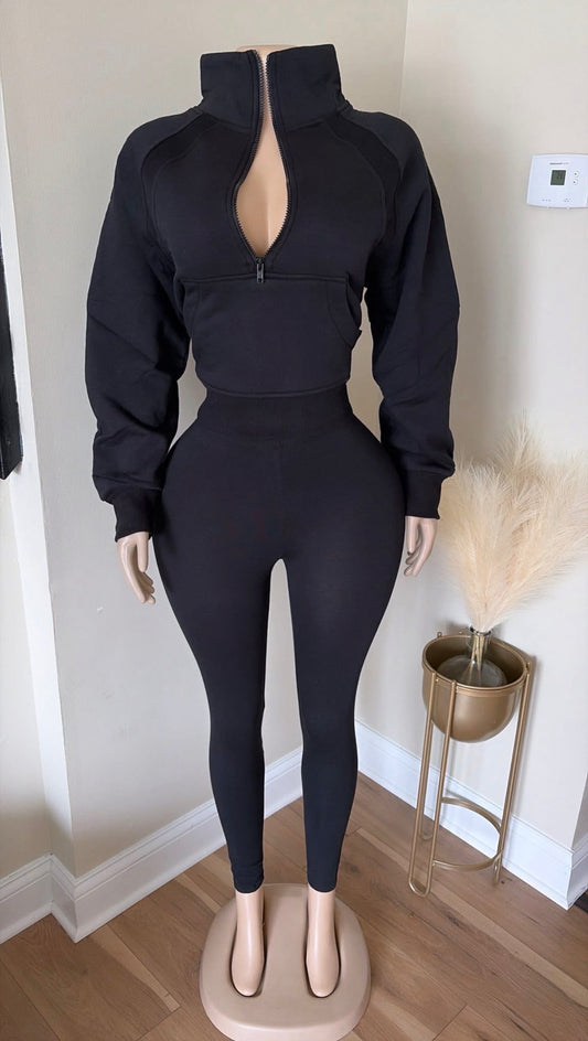 “Quarter Zip” Two Piece Set