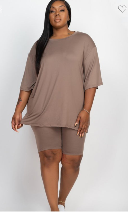 Weekend Vibes Short Set (Taupe)