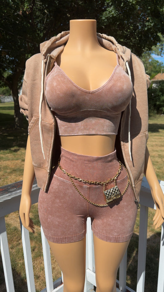 “Caramel” 3 Piece Short Set